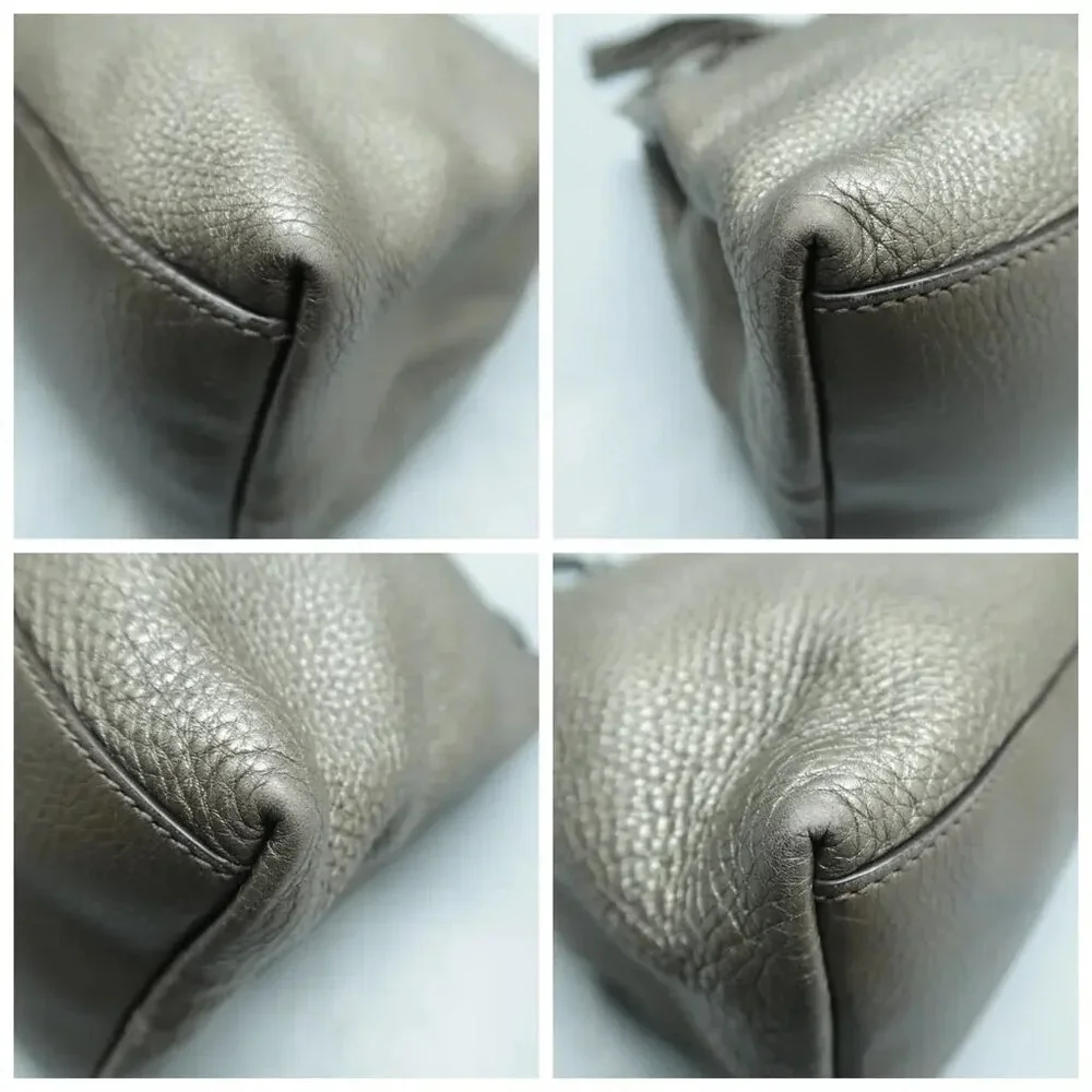 100% Authentic GUCCI Soho Grey Leather Shoulder Bag 533-11424 - Picture 6 of 12